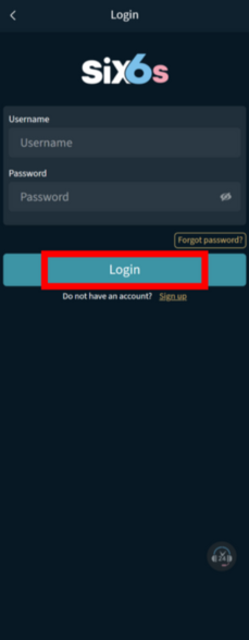 login page of six6s account