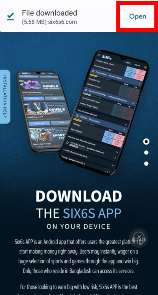 Open the download file of the six6s app gateway of Download Six6s App
