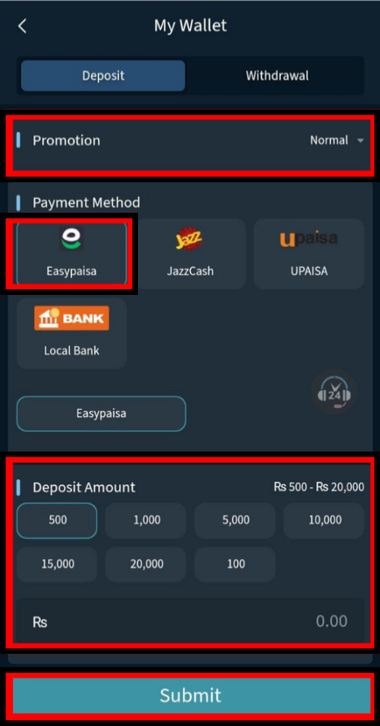 Six6s app payment method is the gateway of Deposit at Six6s