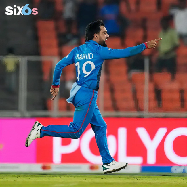 Rashid Khan playing cricket in the ground